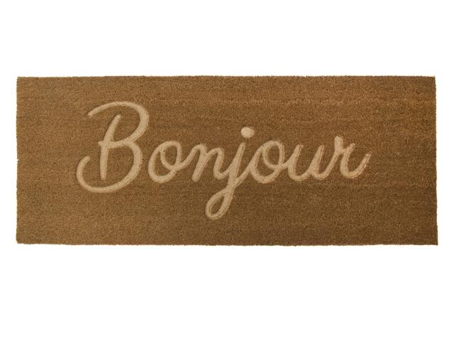 EMBOSSED COIR DOOR MAT (BONJOUR) (18"X46")